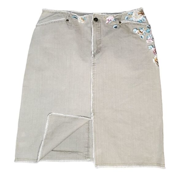 Vintage Pre-owned Gerard Darel Embroidered pencil midi skirt - Picture 2 of 14